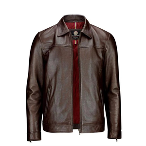 Chaqueta de Cuero con Capucha para Hombre, Invierno, Alta Calidad, Cuello Alto con Cierre de Cremallera, Impermeable, Logotipo Bordado - Product Image 3