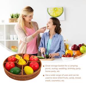Cesta de fruta tejida de ratán natural Cesta de almacenamiento para el hogar de nuevo diseño para cocina y Camping Material de mimbre - Product Image 6