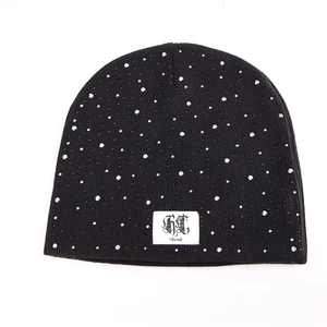 Vente d'usine en gros Bonnet d'hiver en tricot chaud brillant avec logo personnalisé en strass Bonnet d'hiver style Y2K - Product Image 6