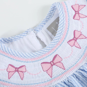 Handmade Smocked Soft Linen Dress for <b>Baby</b> Girls Casual Style for Toddler's <b>First</b> Birthday OEM Made in Vietnam - Product Image 4