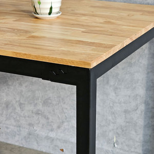 Mesa de Comedor Rectangular de 120x80cm de Madera de Caucho con Patas de Hierro, Requiere Ensamblaje, Material de Placa de Roca para Sala de Estar BA68173 - Product Image 5