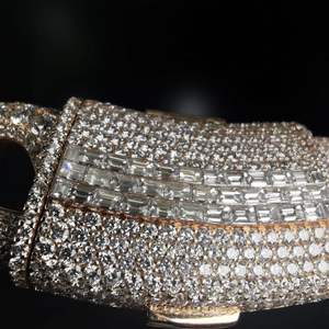 Bracelet de luxe en or rose plaqué rhodium serti de moissanite, bijoux orthodoxes hip-hop, brillance VVS, cadeau de fête - Product Image 5