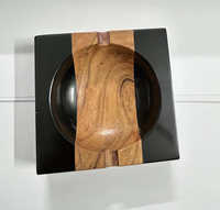 ArtisanVibe Cendrier de luxe fait main en résine époxy et bois, support à cigares, pochette à mouchoirs personnalisée, style américain, pour la maison, les restaurants et la table