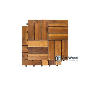 Tuiles d'extérieur en bois de teck vietnamien, acacia, interverrouillables, imperméables, antidérapantes, 18 mm, finition mate contemporaine, solution complète - Product Image 5