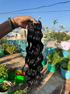 Haute Qualité 100% Non Transformés Vierge Brut Sud Indien Temple Cheveux 24 Pouces Cheveux Ondulés Style De Vague Naturelle-Vente en Gros - Product Image 5