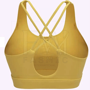 เสื้อชั้นในกีฬาสำหรับผู้หญิง แบบ U-Neck สายปรับได้ รองรับทรงดีเยี่ยม คุณภาพเยี่ยม ระบายอากาศได้ดี เหมาะสำหรับออกกำลังกาย สีพื้น ปรับขนาดได้ - Product Image 3