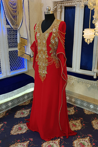 Diseñador rojo islámico takchita caftán - Product Image 3