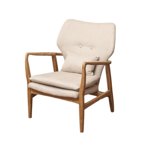 Fauteuil d'appoint en bois massif, chaise de salon rembourrée, fauteuil de détente, chaises de salon pour la maison, l'hôtel, le restaurant - Product Image 1