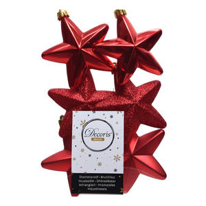 Amicasa 6 Piezas de Estrellas Rojas de Plástico 9027862 Adornos Navideños para Árbol y Bolas de Navidad - Product Image 2