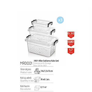 Set 3 Rectangle Durable Eco-Friendly Lockable Plastic <b>Storage</b> <b>Containers</b> 6-10L Capacity Multipurpose Meat Food <b>Storage</b> Freshness - Product Image 1