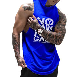 Custom Fashion Athletic Sport Printed Hoodies Low Moq Wholesale <b>Men</b> Custom Gym <b>Men</b> <b>Sleeveless</b> <b>Hoodie</b> - Product Image 6