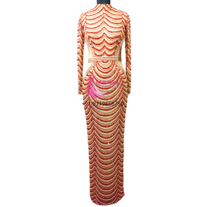 Rajgadhia ชุดออกงานกลางคืนสำหรับผู้หญิง109ชุดราตรีลูกปัดลายทำมือแขนสั้นยาวป้องกันไฟฟ้าสถิตย์ตามธรรมชาติ - Product Image 1