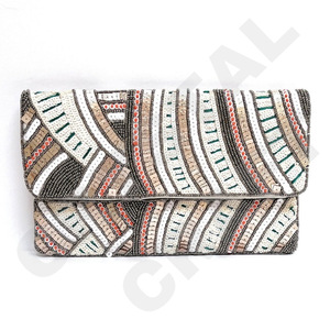 <b>Sequin</b> Lines Custom Beaded Party Clutch Evening Bag Designer Ladies Shoulder Bags Luxury Purses and <b>Handbags</b> Parties - Product Image 1
