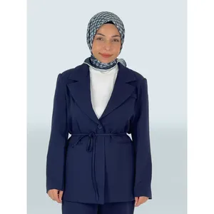 Alessa Chic <b>Button</b> Decorated Hijab <b>Blazer</b> Set - Product Image 2