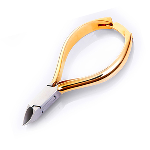 Box Joint Cuticle Nail Nipper <b>Plain</b> Handle Half Gold German Stainless Steel Durable Sharp Blades Cuticle Nipper - Product Image 2