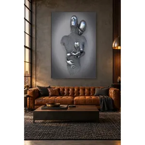 ภาพพิมพ์บนผ้าใบรูปปั้นครอบครัว Fida Metal Woven Embracing Family - Product Image 3