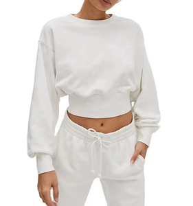 Último diseño Venta al por mayor Mejor precio Cómodo Nuevo estilo Jogger Wear Sudadera con capucha para mujeres Sudaderas con capucha transpirables de moda Cuello redondo - Product Image 2