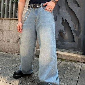 กางเกงผ้ายีนส์ทรงแบ็กกี้สำหรับผู้ชายกางเกงผ้ายีนส์ทรงหลวมขนาดใหญ่พิเศษปรับได้จากโรงงาน - Product Image 3