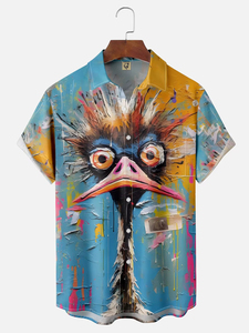 Eagle Print Street Herenoverhemden Hawaiiaans overhemd Heren Dagelijks T-shirt Dierenwolf Casual Herenkleding op maat - Product Image 1