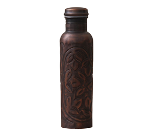 Antique Copper Water <b>Bottle</b> Pure Copper Leak Proof Handcrafted Ayurvedic Health Benefits Eco-Friendly, Sustainable <b>1L</b> Capacity - Product Image 3
