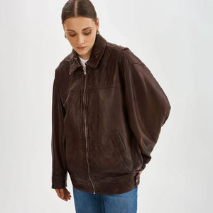 Nouvelle arrivée en gros veste en cuir légère pour femmes à vendre/Offre Spéciale automne et hiver femmes mode vestes en cuir de vachette - Product Image 4