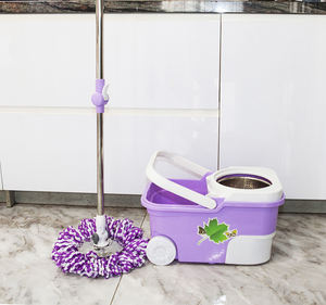 Serpillère de nettoyage de sol 360 Microfibre rotative à essorage en plastique PP écologique Seau de 12L Haute qualité Ménage VINH NAM 897-I Moderne - Product Image 5