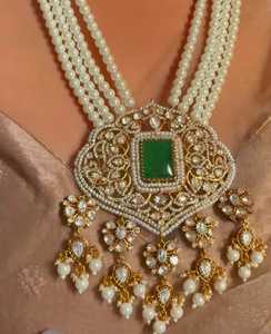 ชุดสร้อยคอและต่างหูโพลิมีดีไซน์หรูหราทองเหลืองชุบทองด้านสำหรับงานแต่งงานและงานเฉลิมฉลองเครื่องประดับเจ้าสาวของขวัญ - Product Image 1