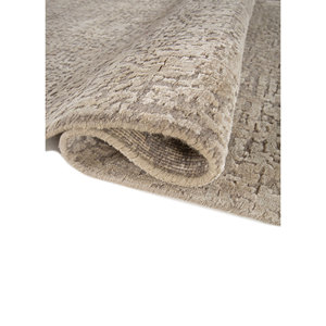 Entropy <b>Grey</b> & Black Hand Knotted Wool & Bamboo Silk Rug Abstract Pattern for Home Use-Model 1502(Fr) - Product Image 2