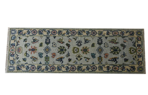 Alfombra Persa Turca Oushak Hecha a Mano de 8x10 Pies, Alfombra de Lana/Seda Anudada a Mano con Patrón Abstracto, Alfombra para Mascotas con Nudos de Colores - Product Image 2