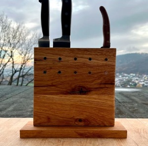 Multifunctional Wooden Knife <b>Block</b> Utensils Holder Kitchenware Storage Organizer Universal Display Rack for Knives and Flatware - Product Image 6