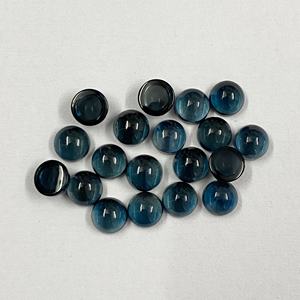 Meilleur achat beau naturel 7mm topaze bleue de londres ronde Cabochon à dos plat pierres précieuses en vrac au prix de gros - Product Image 2