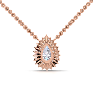 IGI Certified Lab Grown Diamond Pear Cut Double Halo Pendant in 14K White / Yellow & Rose Gold Luxury <b>Cluster</b> Design - Product Image 3