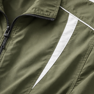 Conjunto Deportivo Cortavientos Verde Oliva para Hombre, Traje Deportivo Ligero de Tela Tejida, Chaqueta con Cierre Completo, Pantalones de Pierna Recta, Logotipo Personalizado OEM - Product Image 5