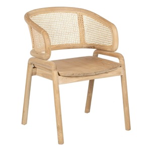 Silla de comedor de diseño moderno de lujo, madera de roble de teca de alta calidad, ratán, oficina en casa, Bar, parque, almacén - Product Image 1