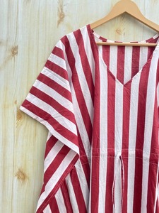 Caftán de algodón a rayas caftán nupcial indio bata cómoda bata larga para mujer caftán vestido de uso diario caftán de algodón Vintage regalo de dama de honor - Product Image 4