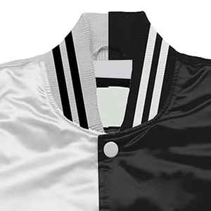 Chaqueta universitaria de talla grande personalizada para hombre, chaqueta de béisbol estilo callejero de satén de poliéster 100% para hombre - Product Image 3