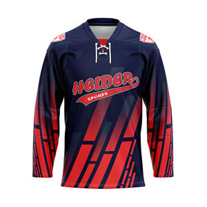 Conjuntos de Camisetas de Hockey sobre Hielo Personalizadas para Hombre, Manga Larga, Uniformes Deportivos Sublimados, Transpirables, de Secado Rápido, de Poliéster - Product Image 6