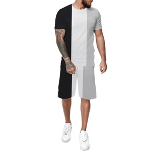 New Colorful Print Round Neck Short Mens Suit Adult Male Suit Custom Jackets for Men Men's Spring Summer Top Short <b>Set</b> - Product Image 5