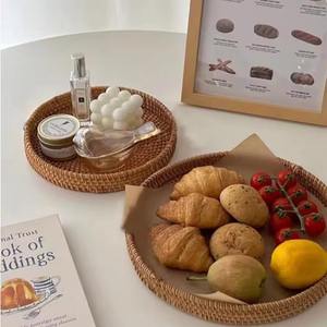 Bandeja Redonda Decorativa de Mimbre y Conchas Marinas, Estilo Boho, para Decoración de Salón y Comedor, Regalo Especial para las Fiestas - Product Image 2