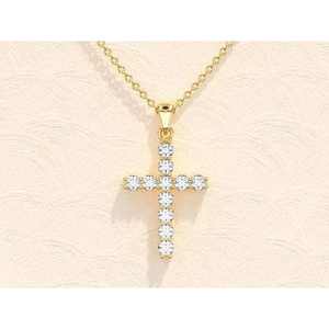 Moissanite VVS Hip Hop con corte redondo diamante Cruz joyería Ice Out para Unisex 925 plata esterlina - Product Image 5