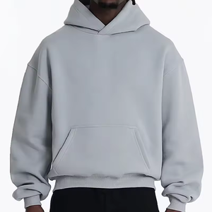 Sweat à capuche en molleton français surdimensionné de qualité supérieure 600 g/m² 100 % coton Coupe régulière Poche d'hiver Poids lourd - Product Image 1