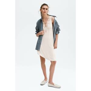 Robe longue décontractée et élégante à pois avec dentelle, respirante, grande taille, XS, pour les loisirs de jour, les clubs, les célébrations, les fêtes d'été - Product Image 1