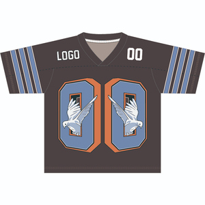 Maillot de football américain à manches courtes personnalisé Streetwear à la mode imprimé Logo broderie conception maille culture mode chemise de football - Product Image 5