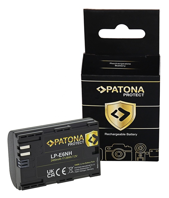 PATONA PROTECT Battery LP-E6NH EOS R5 EOS R6 R6II R7 2400mAh 17.28Wh 7.2V Li-Ion