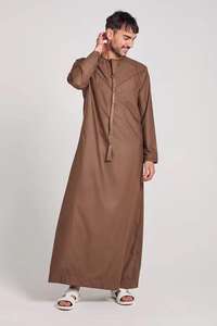 Prière traditionnelle musulmane modeste Abaya broderie Thobe style arabe saoudien pour hommes - Product Image 5