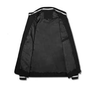 Chaqueta de béisbol de lona cómoda para hombre de etiqueta privada con diseño de grafiti de estilo callejero con cuello levantado de concha de nailon - Product Image 6