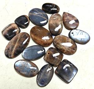 High Quality Black <b>Moonstone</b> Cabochon Hand-Polished Loose Gemstone for Jewelry Making Natural Stone Wholesale Lot Free Drill - Product Image 4