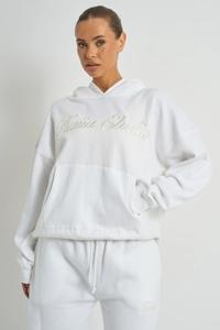 Chándal Largo Bordado Sólido de Invierno con Logotipo Personalizado para Mujer, Color Blanco - Product Image 4