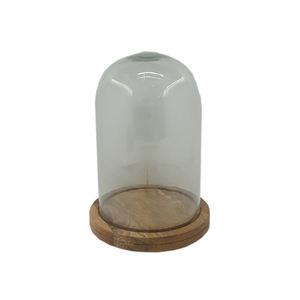 Modern Classic Round Wooden Cake Stand with <b>Glass</b> <b>Dome</b> Walnut Color for Kitchen Table Top Decorative Purpose - Product Image 3