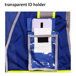 Gilet de sécurité haute visibilité bleu personnalisé de haute qualité, tissu en maille respirant, vêtements de travail pour la construction, vêtements de travail pour hommes - Product Image 5